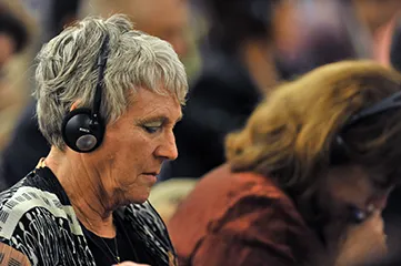 image of a woman working as an interpreter