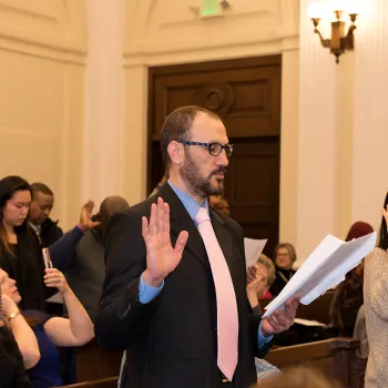 New citizens during the District of Maine's naturalization ceremony.