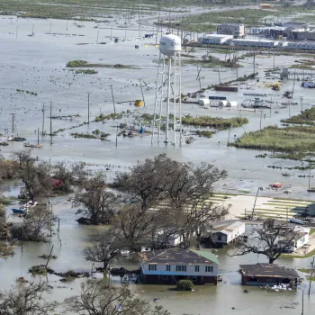 Cameron Parish, Louisiana, was flooded by first impact on Aug. 27 from Hurricane Laura (Photo by Bill Feig)