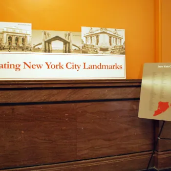 Photos of 95 New York City landmarks are on display at the historic Duberstein U.S. Bankruptcy Courthouse in Brooklyn.