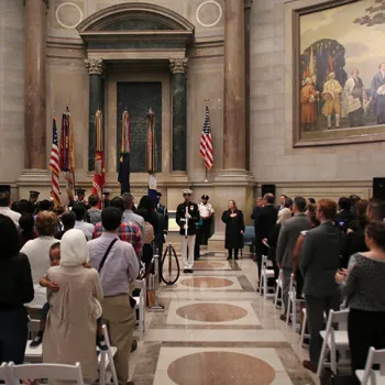 Naturalization ceremony at the National Archives in Washington, D.C.