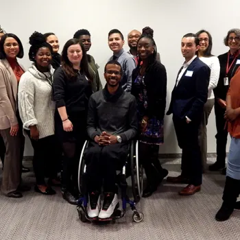 Former fellows gather for a holiday party in 2012. 