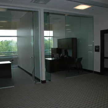 Extensive use of interior glass has enabled natural light to fill the suite.