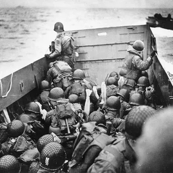 D-Day, above, launched a tidal wave of men and material into France and Germany. Many future federal judges were part of the conquest of Nazi Germany. Photo courtesy: National Archives