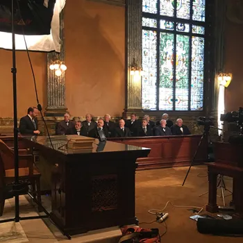 Filming of the Indiana courts video.