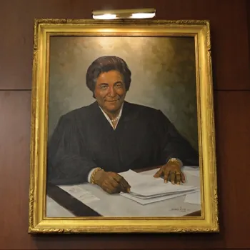 A painting of Judge Constance Baker Motley adorns the Southern District of New York’s Jury Assembly Room, which is named after Motley.