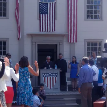 Judge Michael Telesca (W.D. NY) and Bankruptcy Judge Paul Warren (W.D. NY) presided over a ceremony in Mumford, New York.