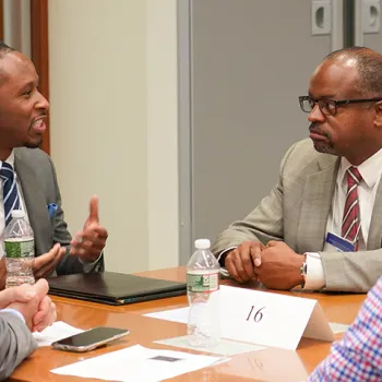 Image of participants discussing becoming a judge.