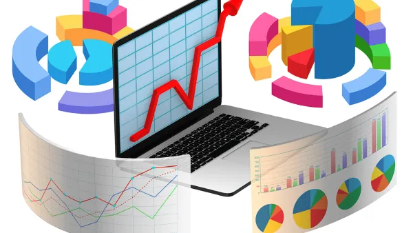 Colorful illustration of generic charts and tables