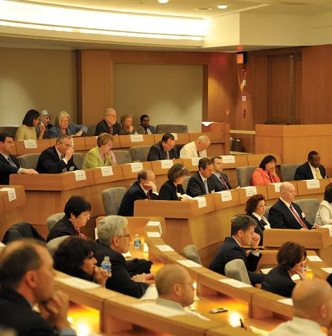 Image of a presentation in an auditorium