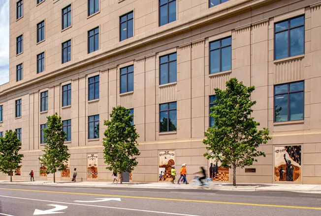 The seven mosaics grace the outside walls of the new courthouse annex, allowing all who pass to view snippets of everyday life in North Carolina.